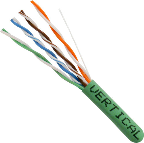 Vertical CAT5e Unshielded Twisted-Pair (UTP), CMP (Plenum-Rated), 24 AWG Solid Bare Copper, ETL-Listed, 1000ft Pull Box