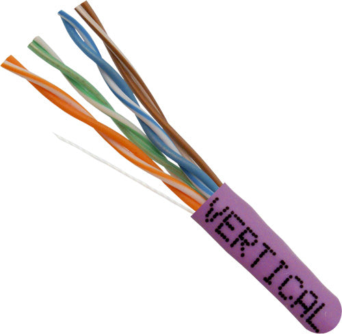 Vertical CAT5e Unshielded Twisted-Pair (UTP), CMP (Plenum-Rated), 24 AWG Solid Bare Copper, ETL-Listed, 1000ft Pull Box