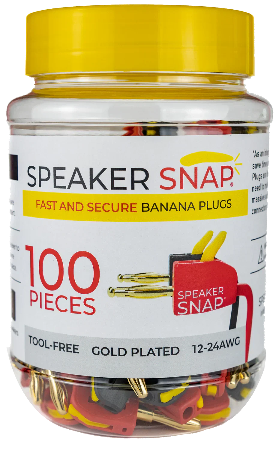 Speaker Snap SSBP100 Banana Plugs Red & Black 50 Pair / 100 Pieces