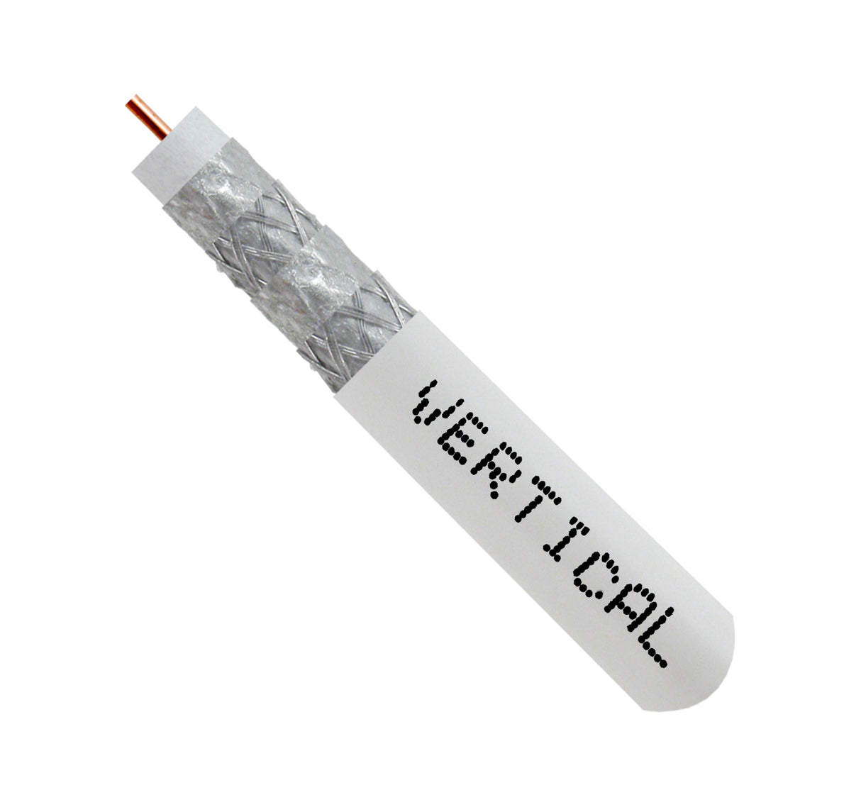 Vertical Cable 107-1953WH6Q1BX RG6 Quad Shield Coax 1000 ft., White