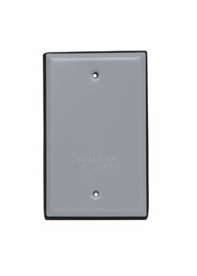 On-Q WPB1G WP COVER 1G BLANK W/ GASKET GRAY