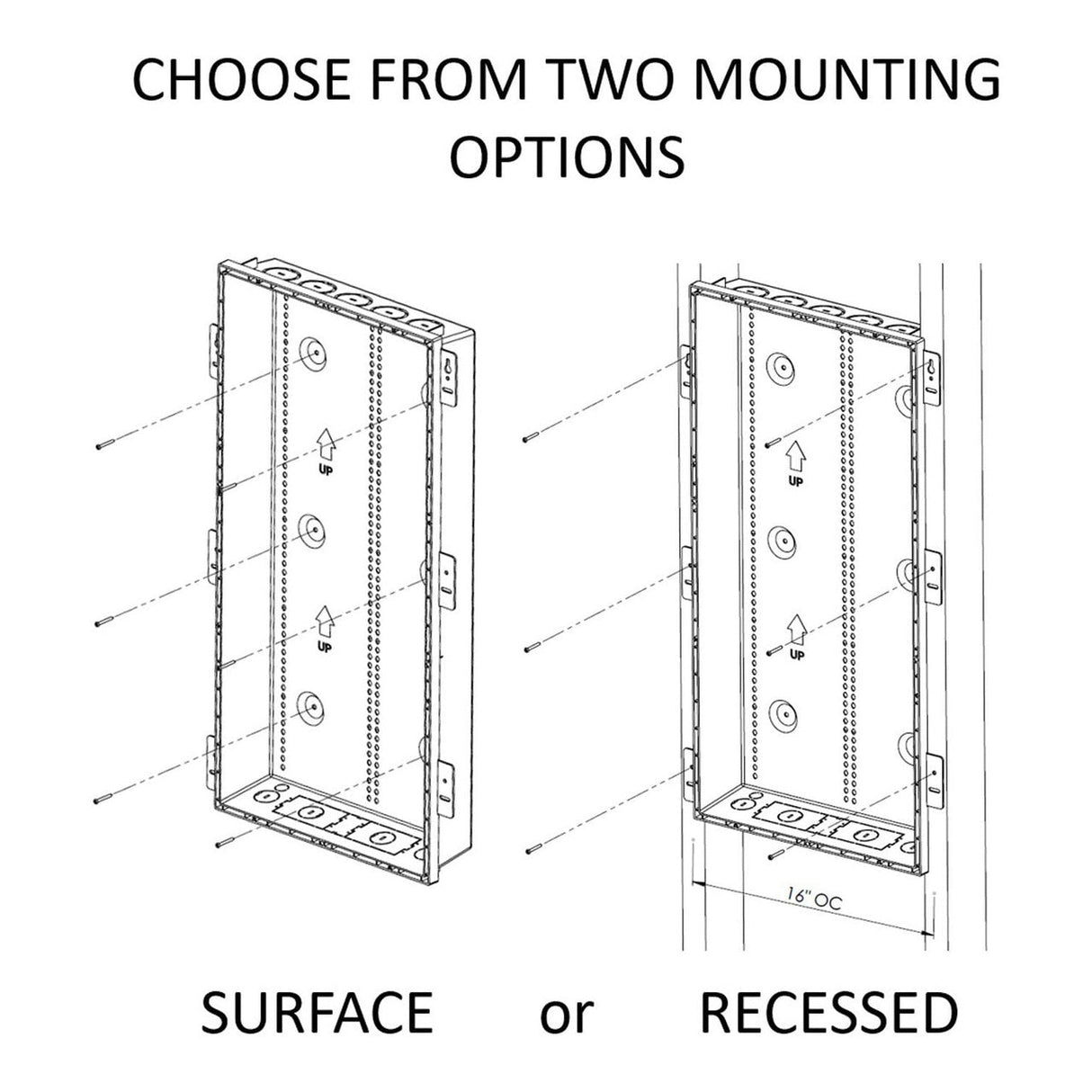 OnQ ENP42805NA 42-Inch Plastic Enclosure, No Cover, 5-Pack