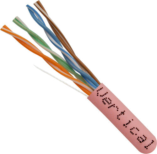 Vertical CAT5e Unshielded Twisted-Pair (UTP), CMP (Plenum-Rated), 24 AWG Solid Bare Copper, ETL-Listed, 1000ft Pull Box