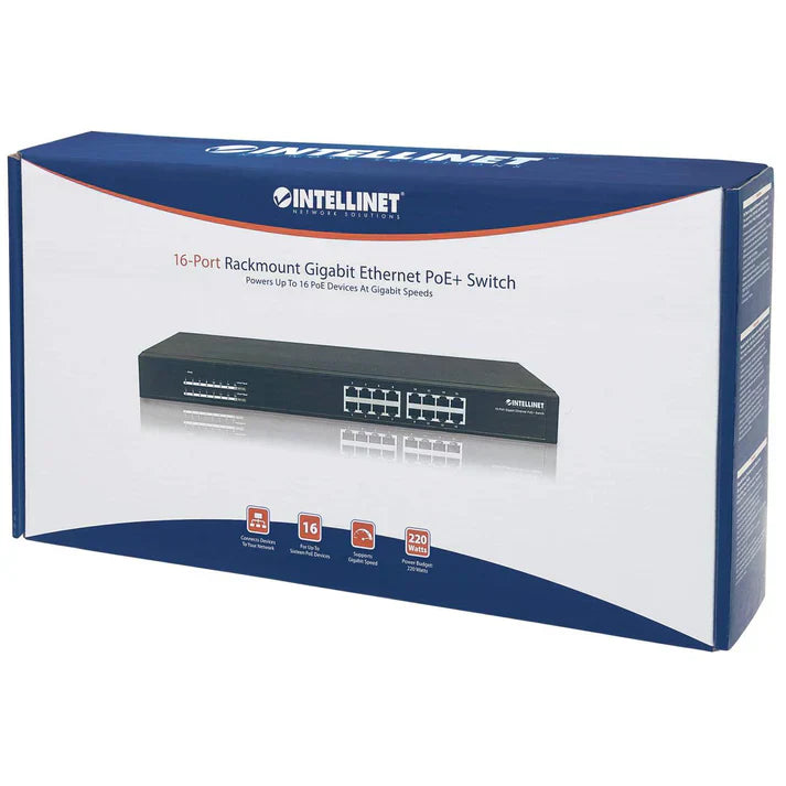 Intellinet 560993 16-Port Gigabit Ethernet PoE+ Switch
