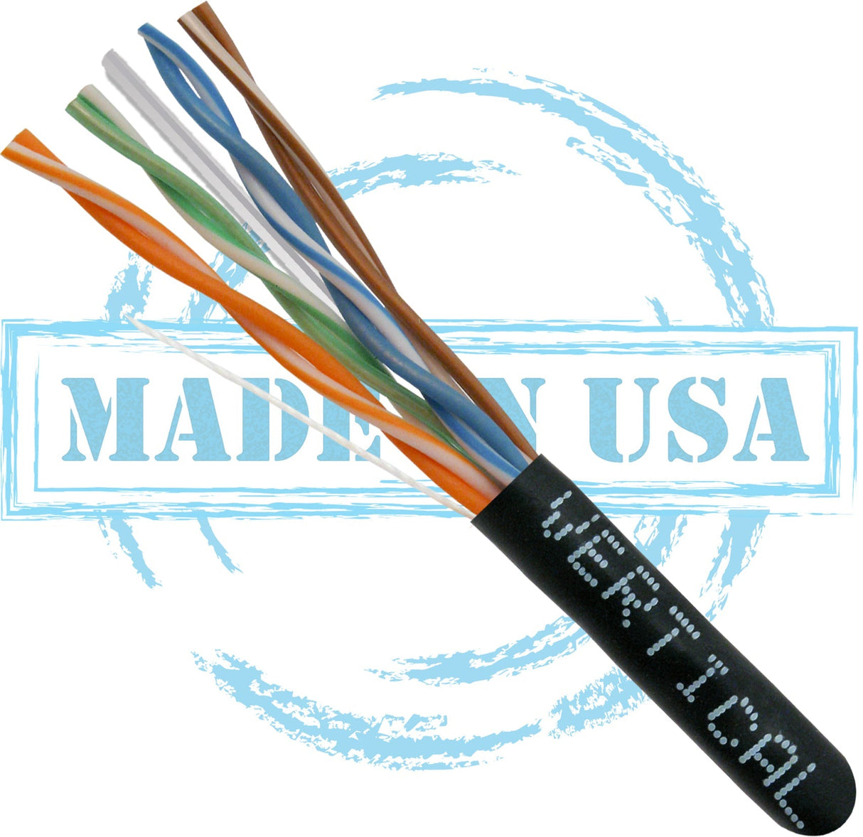 Vertical Cable CAT6 1000ft Plenum Rated (Slim Type) 166-250/P/BK