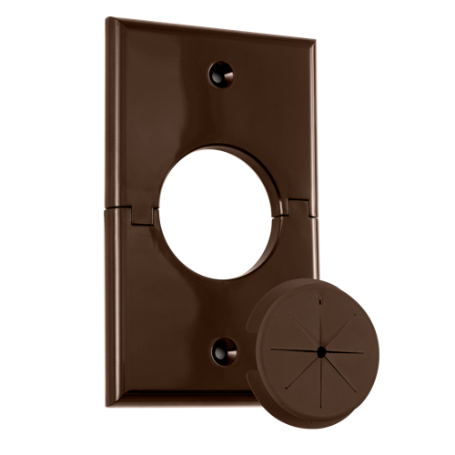 MidLite Single-Gang Splitport™with Grommet, Brown