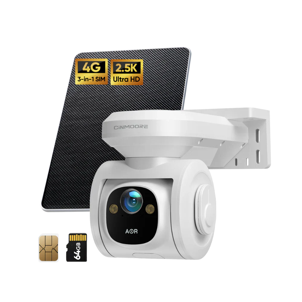 Cinmoore 4G AI Pan & Tilt Camera with Solar Panel
