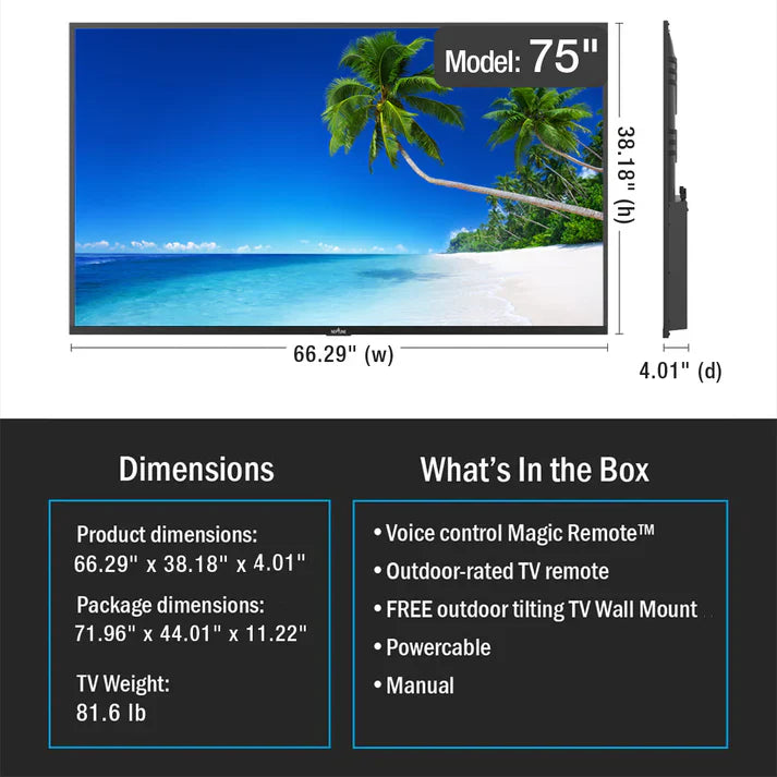 Neptune 75" Full Sun Outdoor Smart TVs (2026)
