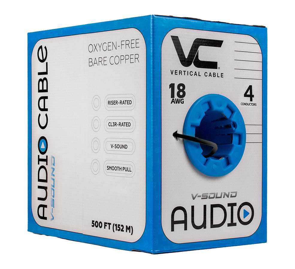 Vertical Cable 18/4 500ft Speaker Wire 209-2329/BK Audio Cable