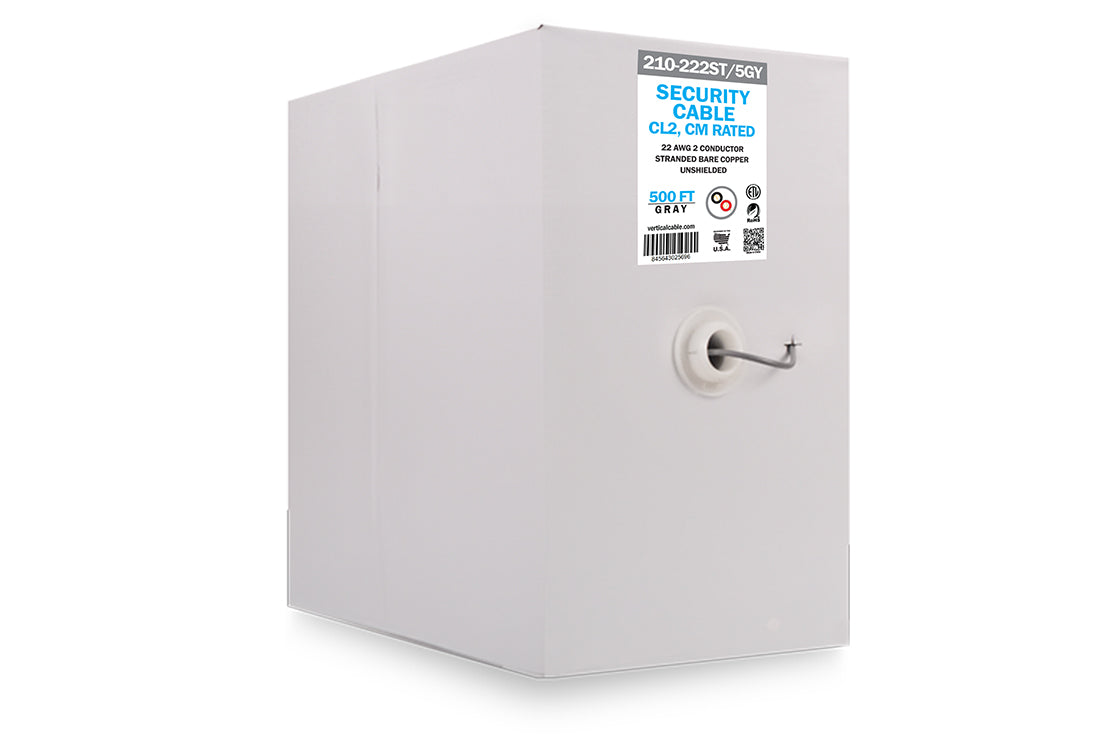 Vertical Cable 22/2 500ft Alarm-Security Cable 210-222ST/5GY