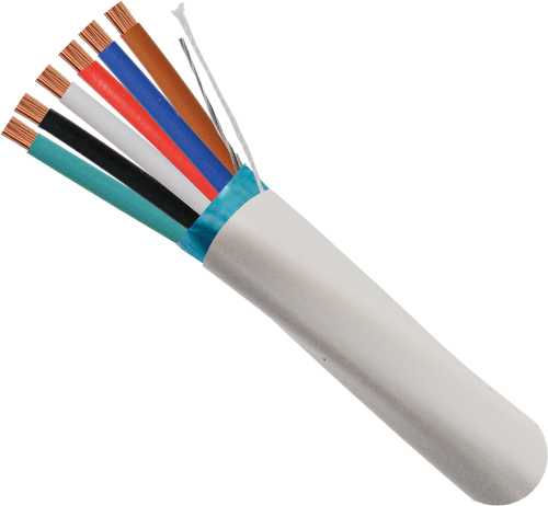 Vertical Cable 22/6 Shielded, Stranded, Bare Copper Conductors 1000ft, White