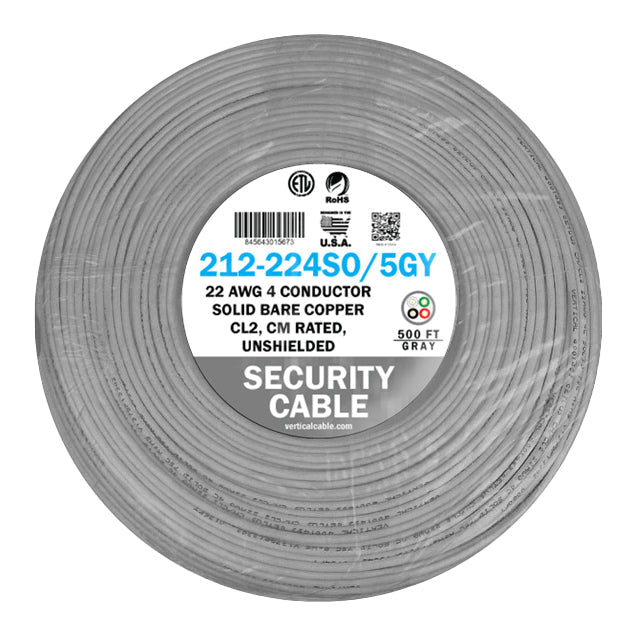 Vertical Cable 22/4 500ft Security Cable 212-224SO/5GY