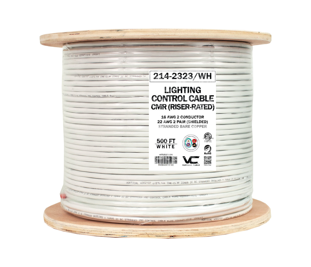 Vertical Cable 22/2 SHIELDED(DATA)+16/2(POWER STR/BC, CMR, 1000FT SPOOL, ETL LUTRON QS COMPATIBLE CABLE