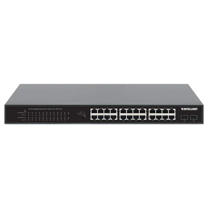 Intellinet 561891 24-Port Gigabit Ethernet PoE+ Switch with 2 SFP Ports