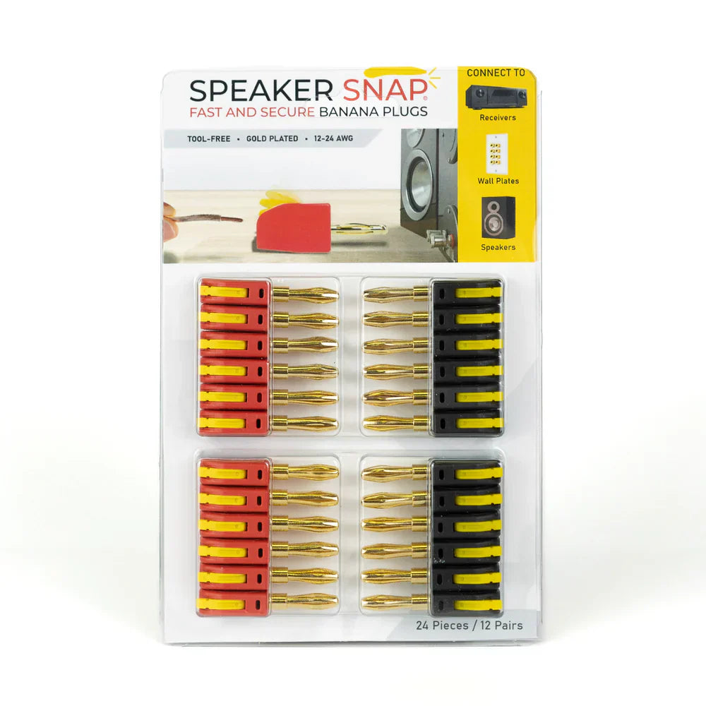 Speaker Snap SSBP24 Banana Plugs Red & Black 12 Pair / 24 Pieces