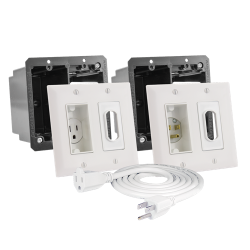 MidLite 2A46 Double Gang Décor In-Wall Power Solution Kit, 6ft
