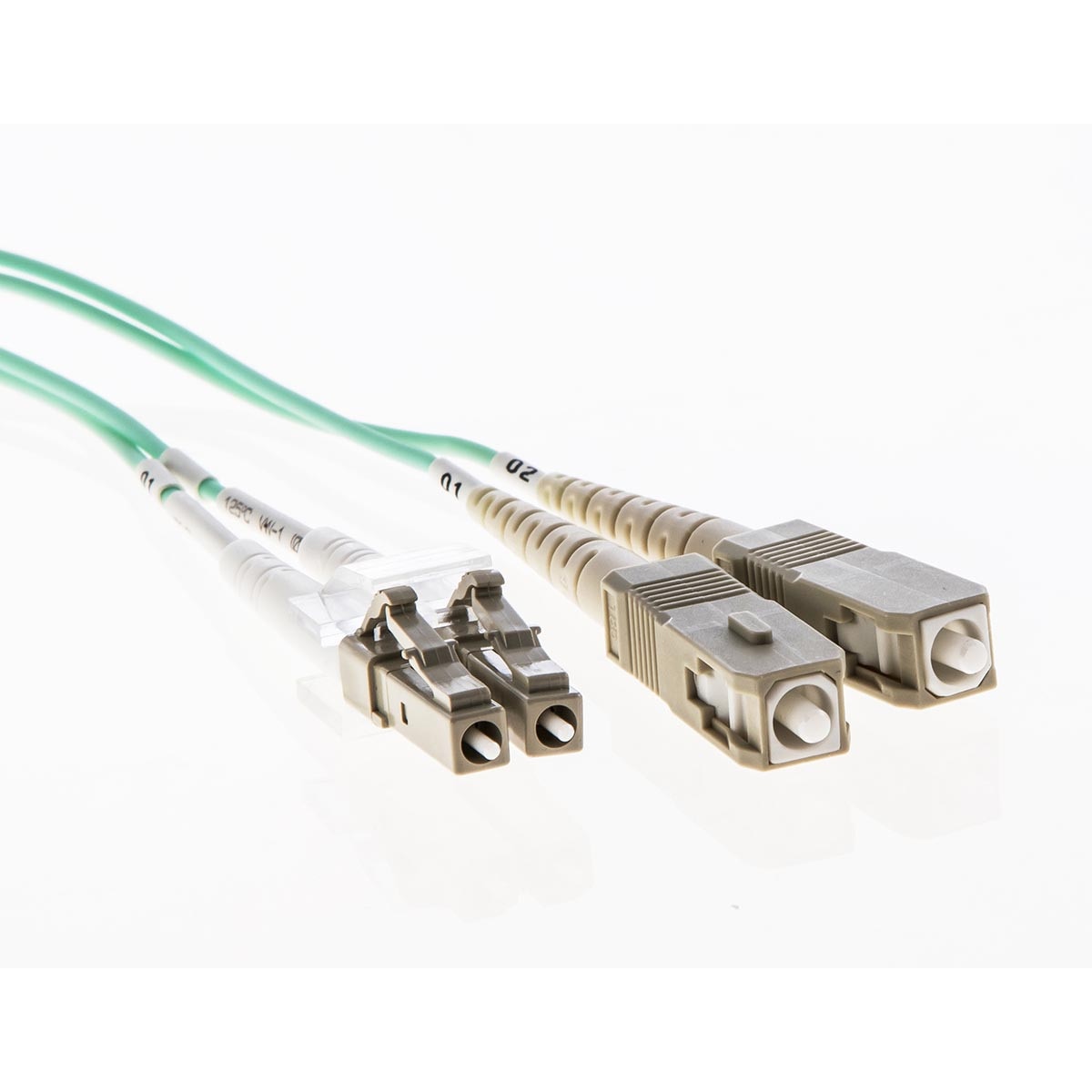 Cleerline 3DOM3LCSC03m Duplex Patch Cable, LC/UPC-SC/UPC, OM3, 3.0 mm Riser, 3 m / 9.8 ft Per Each