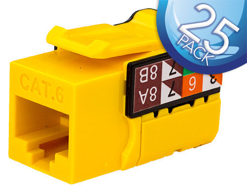 Vertical Cable CAT6 RJ45 Keystone Jack V-Max Series Single/25 pack