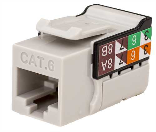 Vertical Cable CAT6 RJ45 Keystone Jack V-Max Series Single/25 pack