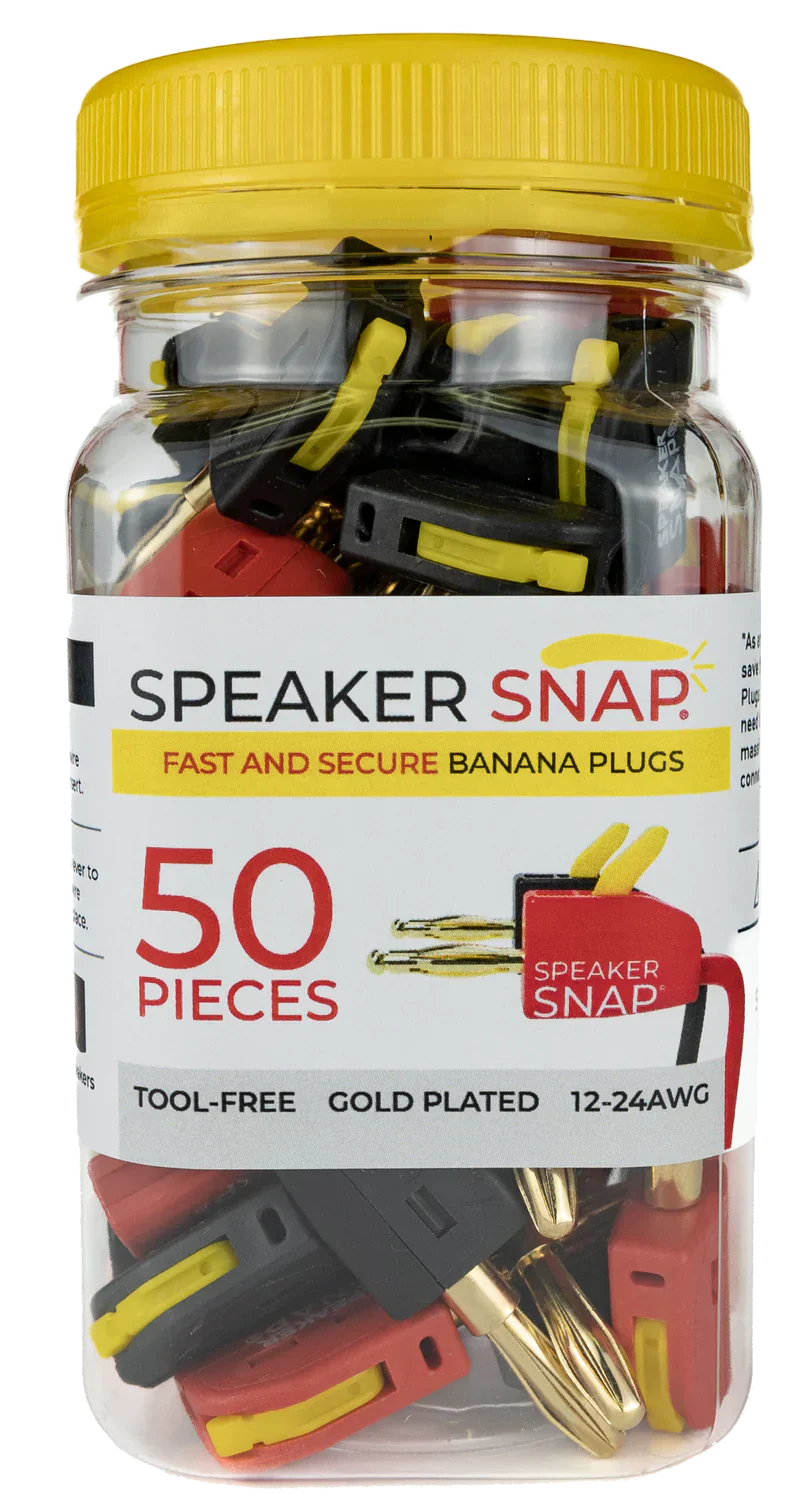 Speaker Snap SSBP50 Banana Plugs Red & Black 25 Pair / 50 Pieces