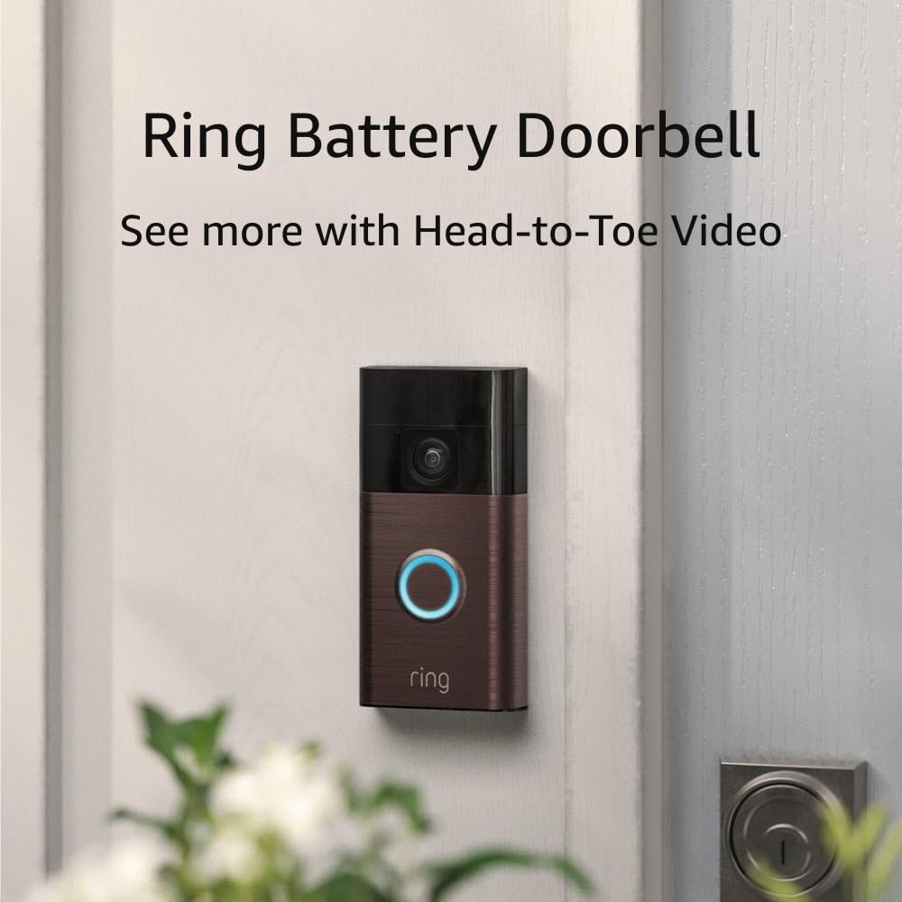 Ring Battery Doorbell, Head-to-Toe Video, Live View with Two-Way Talk, and Motion Detection & Alerts (2024 release)