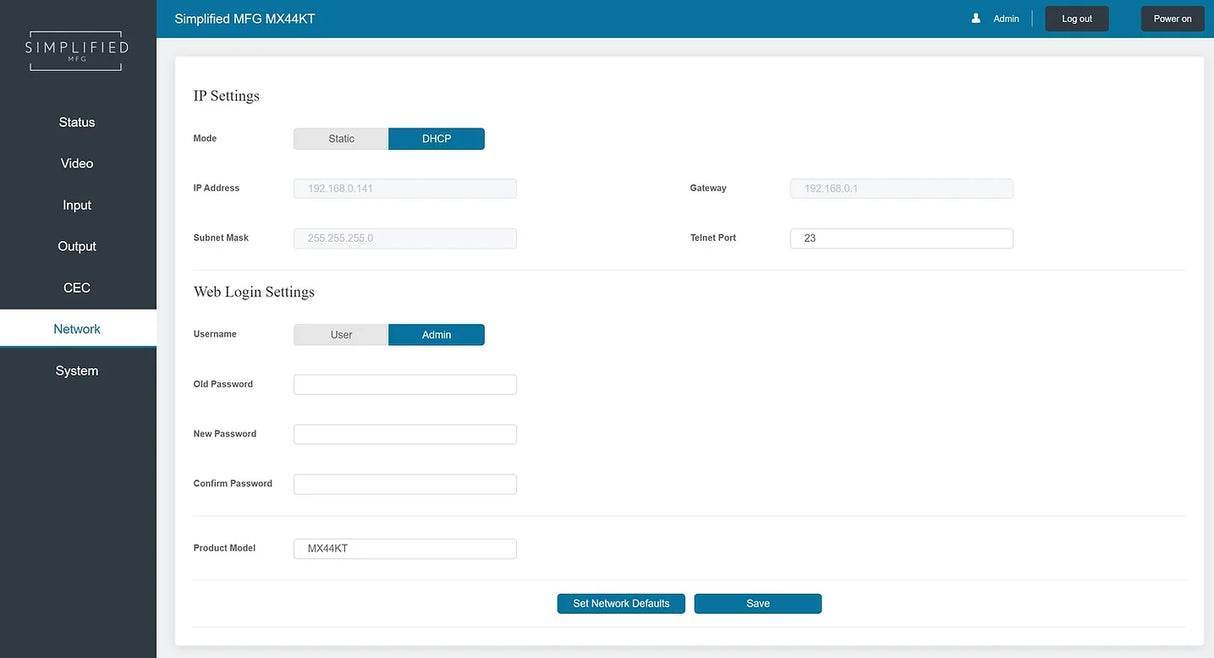 Simplified MX44KT Scaling 50m 4K 4x4 HDMI Matrix Kit over CAT5e/6/7