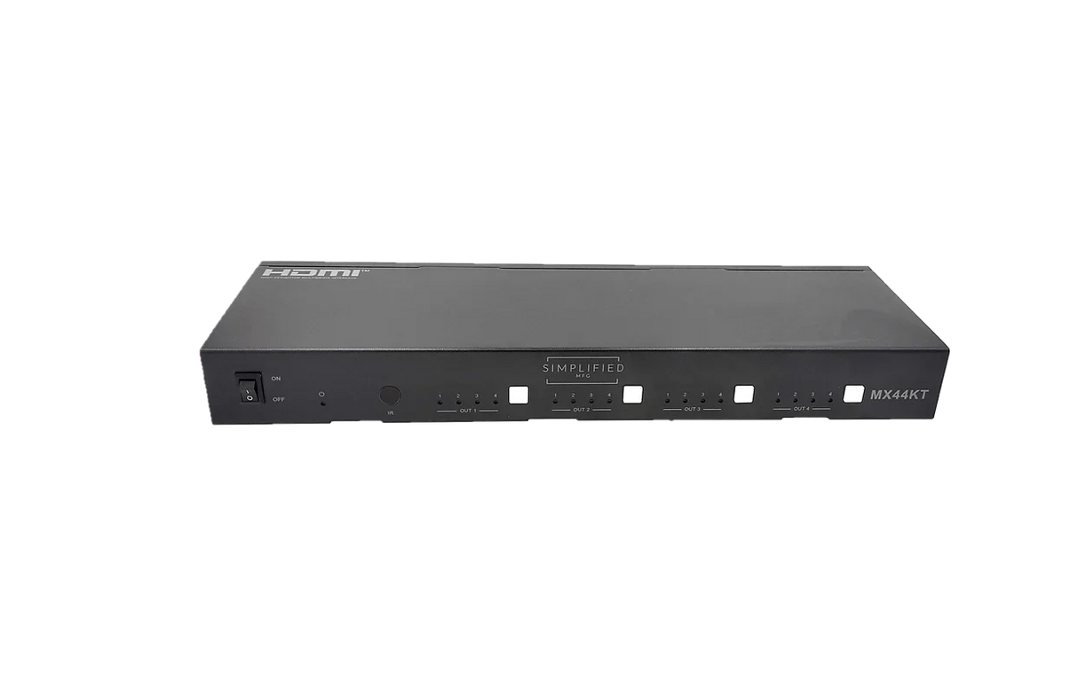 Simplified MX44KT Scaling 50m 4K 4x4 HDMI Matrix Kit over CAT5e/6/7
