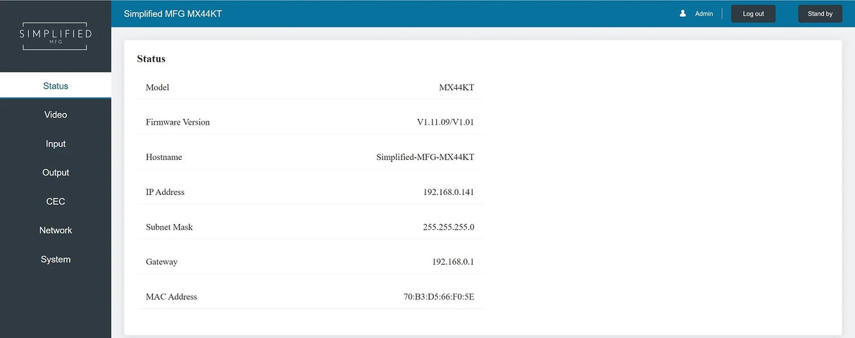 Simplified MX44KT Scaling 50m 4K 4x4 HDMI Matrix Kit over CAT5e/6/7
