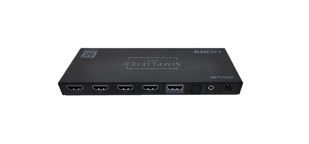 Simplified SW41e-8K 4×1 8K@60 HDMI 2.1 (48gbps) Switch with eARC