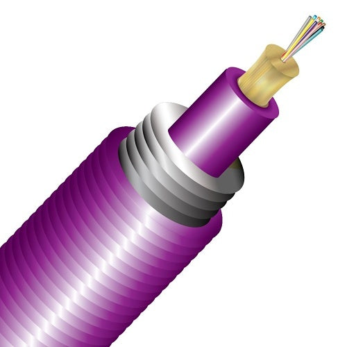 Cleerline TA012M4D9MP 12 Strand BendSafe® Interlocking Armored Distribution TB, Plenum, 50/125, OM4 Per 1000ft Spool