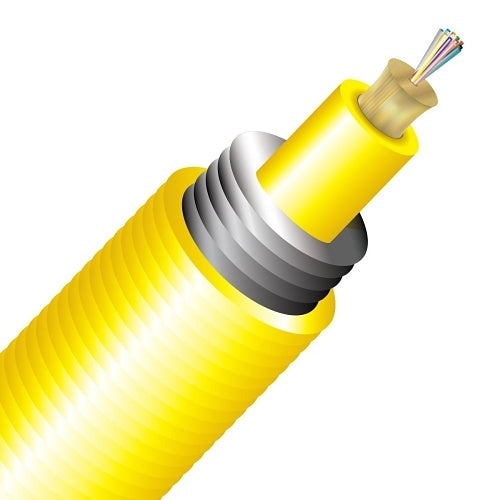 Cleerline TA012S2D9YP 12 Strand BendSafe® Interlocking Armored Distribution TB, Plenum, 9/125, G657 A2/B2 OS2 Per 1000ft Spool