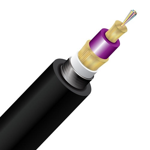 Cleerline TD012M4D9BN 12 Strand BendSafe® Armored Direct Burial Distribution TB, PE/OSP/Burial, 50/125, OM4 Per 1000ft Spool