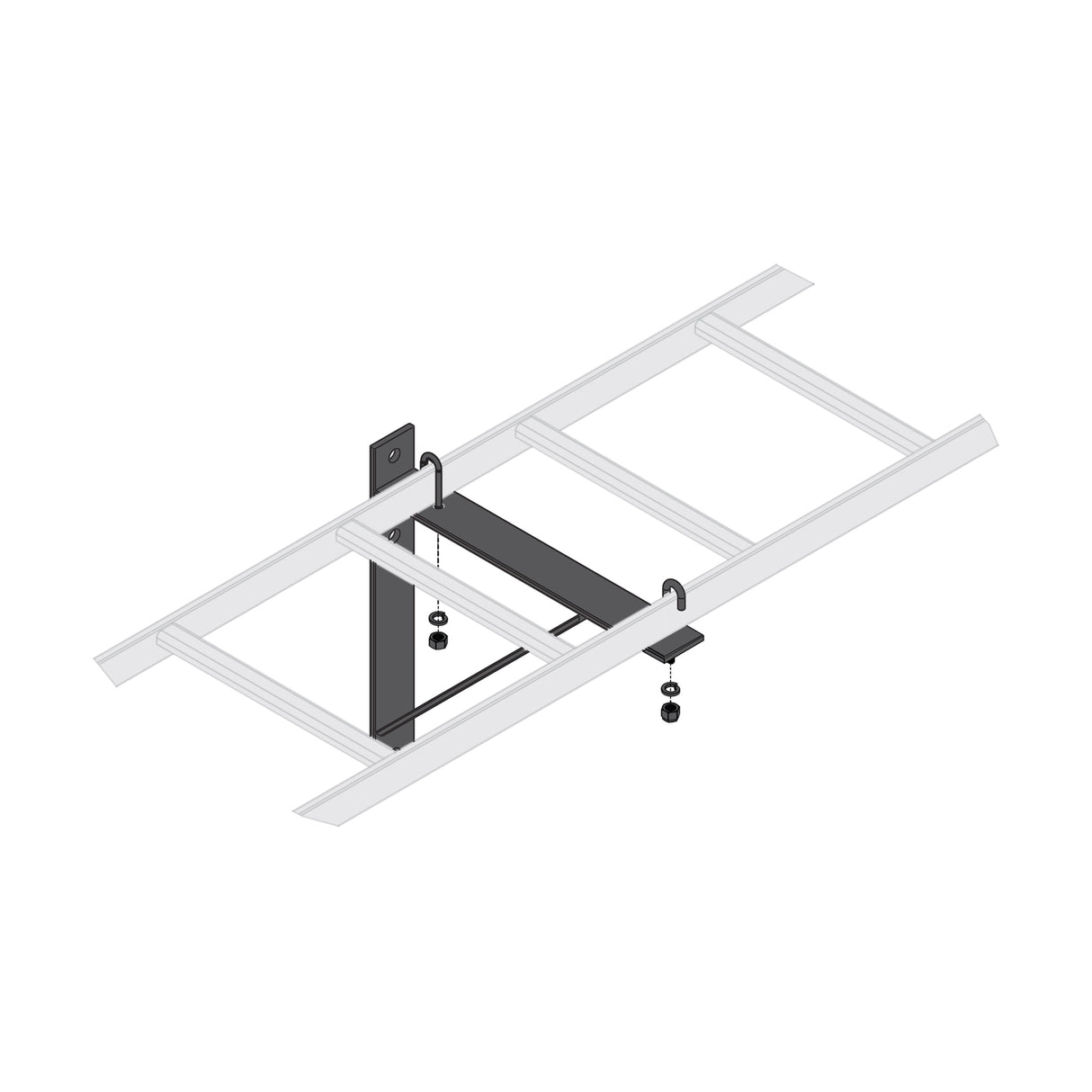 Middle Atlantic CLB-TSB-6 TRIANGLE WALL BRKT,BLK,6P