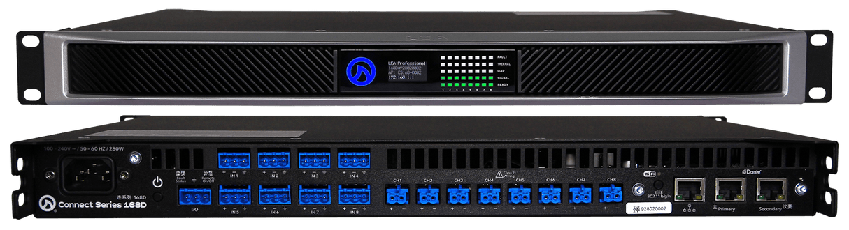 LEA CS168D Smart AMP With Dante | 8 CH | 160 Watts Per Channel