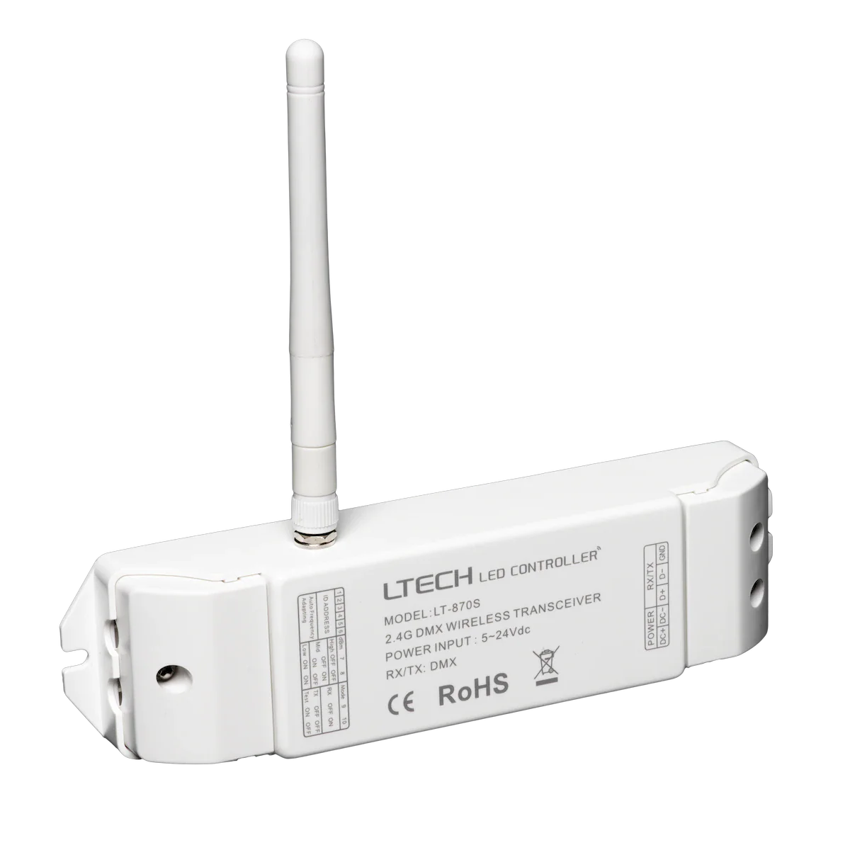 Proluxe PLX-TRNRCV-WDMX WIRELESS DMX TRANSCEIVER; 5-24VDC INPUT, DMX512
