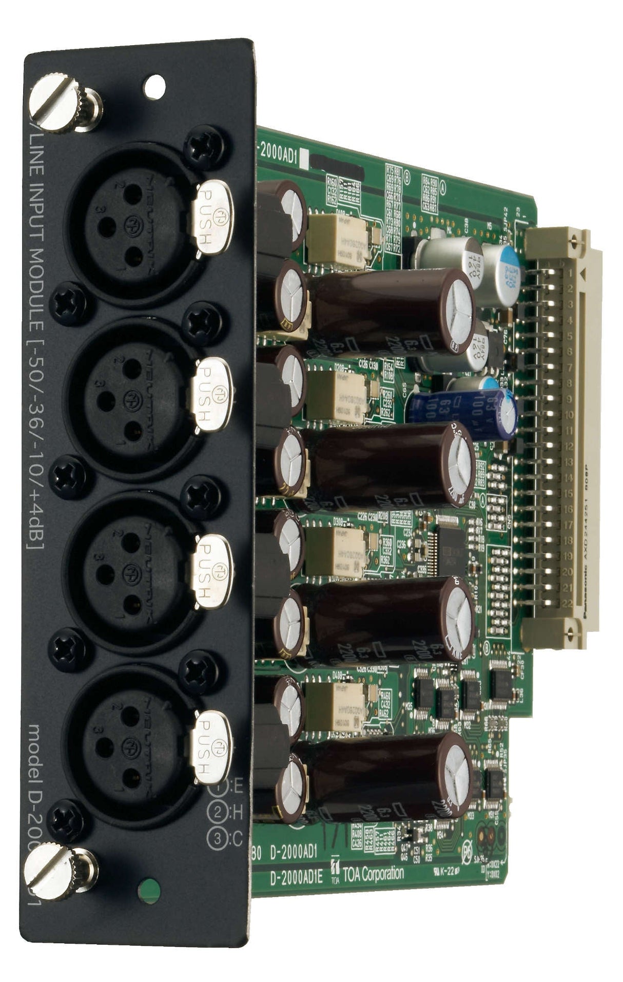 TOA D-2000AD1 D-2008 Input Module Four Balanced Mic/Line Inputs XLR-F Connectors