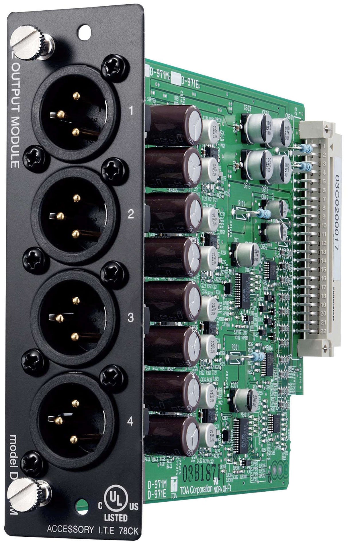 TOA D-971M D-901 Series Output Module Four Balanced Line Outputs XLR-M Connectors