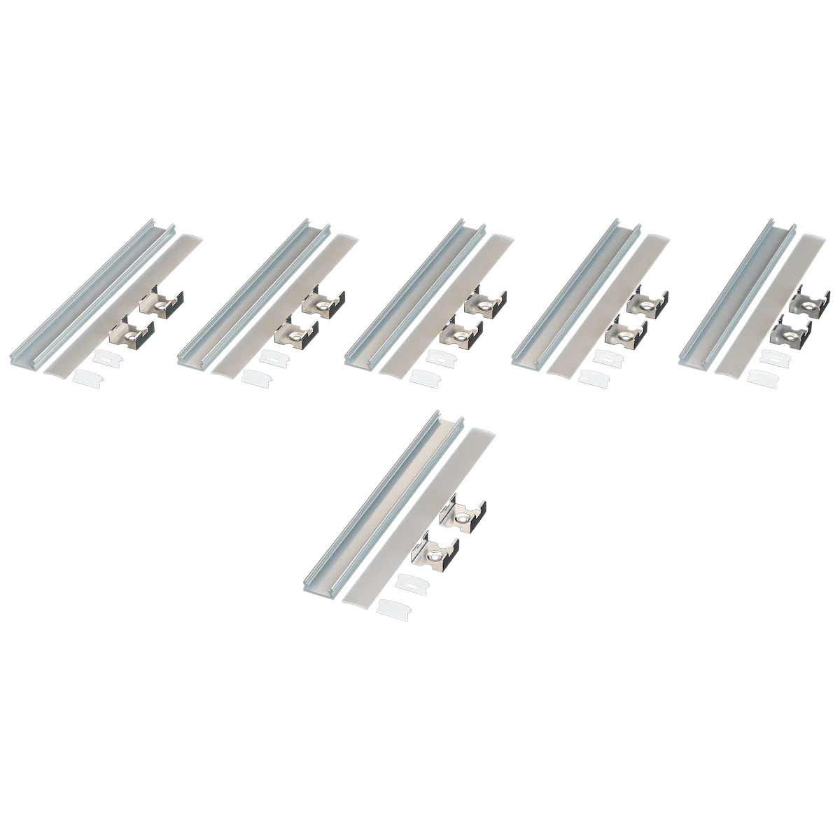 Proluxe PLX-EE1-AAFR-2M-BNDL5 ECONOMY BUNDLE OF (5) WILL INCLUDE: 78.74" (2M) ALUM,.COVER,.FEED, END, CLIP, PRE-DRILLED WITH COUNTERSUNK HOLES,HIGHER GRADE LENS WITH UV INHIBITOR