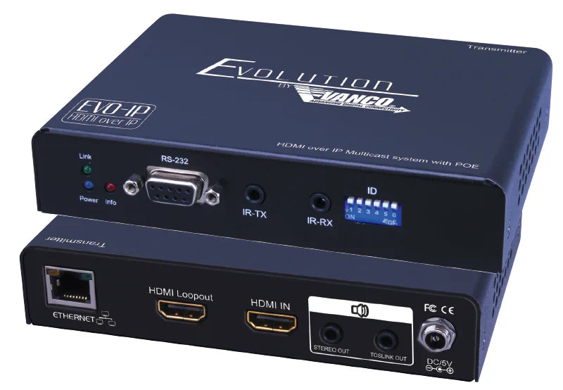 Evolution HDMI over IP Control Box, Receiver, and Transmitter