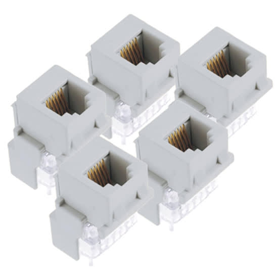 On-Q F9042WHV5 KEY: RJ-25 6WIRE TELEPHN INSRT WH(5PK)