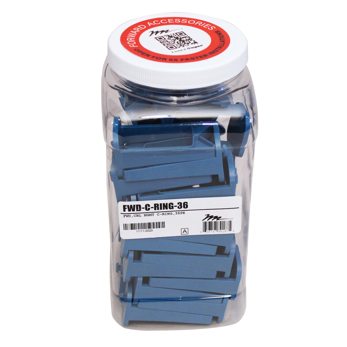 Middle Atlantic FWD-C-RING-36 FWD,CBL MGMT C-RING,36PK