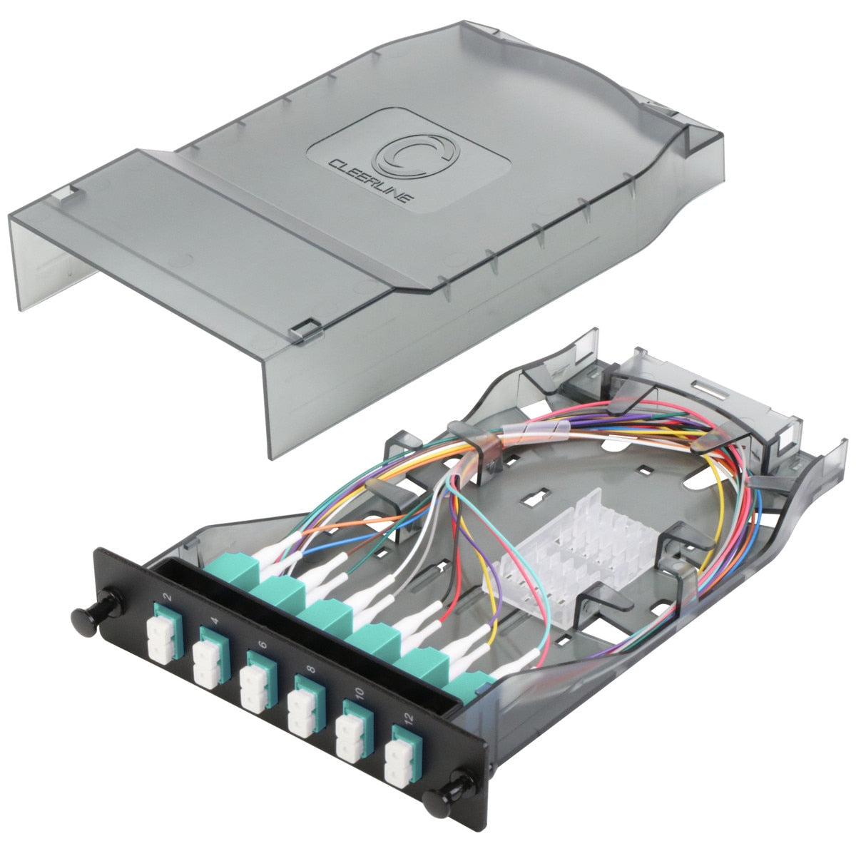 Cleerline CTG-SHDLC12-MM HD Splice Cassette, 12 Fiber, Duplex, LC/UPC, 50 µm OM4, 1 m Pigtails *Replaces part number # SHDLC12-MM Per Each