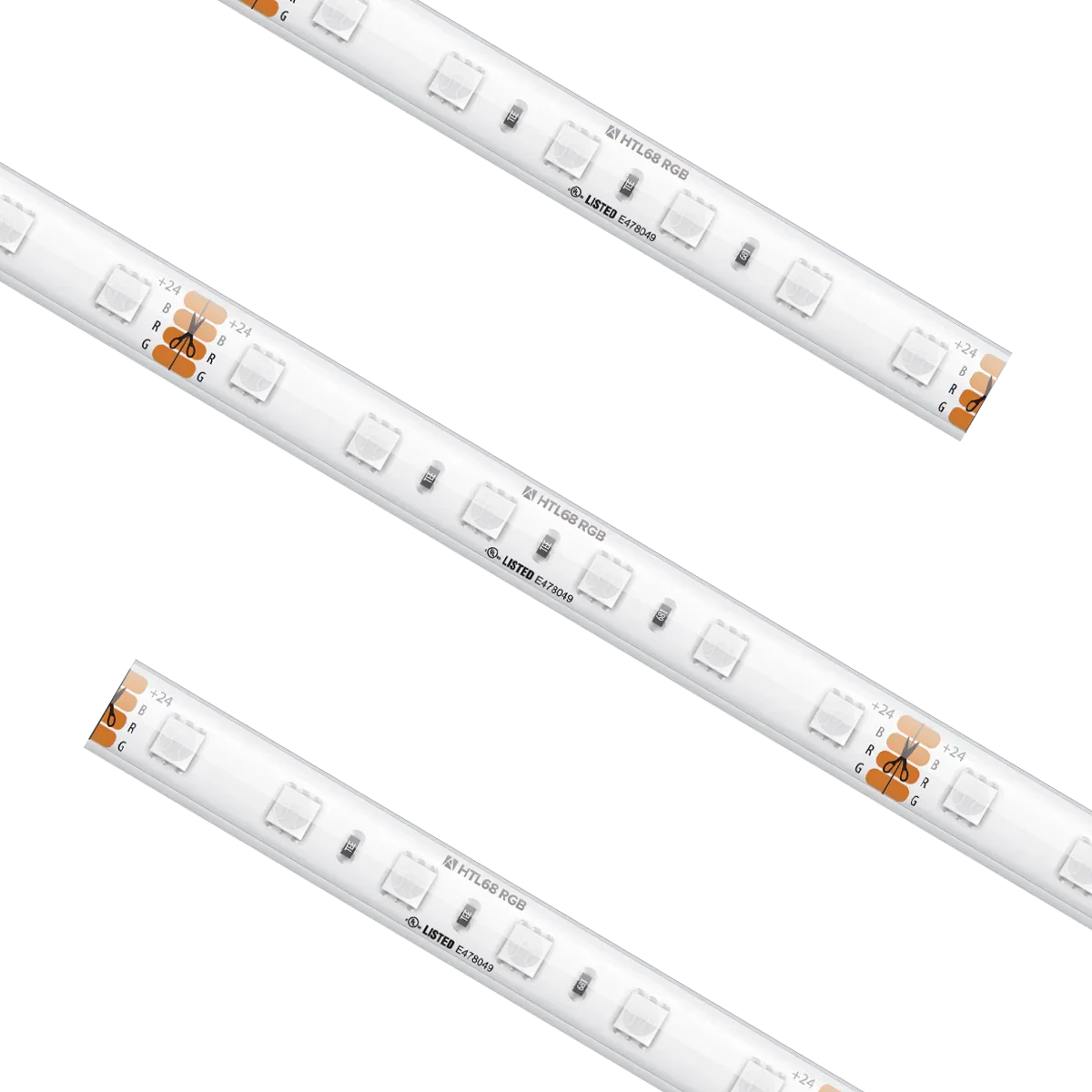 Proluxe PLX-HTL68-RGB-24V-CC CUSTOM CUT - HI GRD RGB TAPE,IP68,24V,4.6W/FT,5050 3-IN-1 LEDS,94+CRI, 3.94" CUT,16.4FT MAX