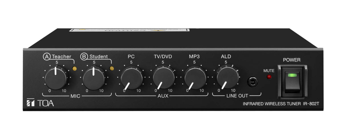 TOA IR-802T CU 2-Channel Infrared Wireless Tuner with 3 Aux Inputs