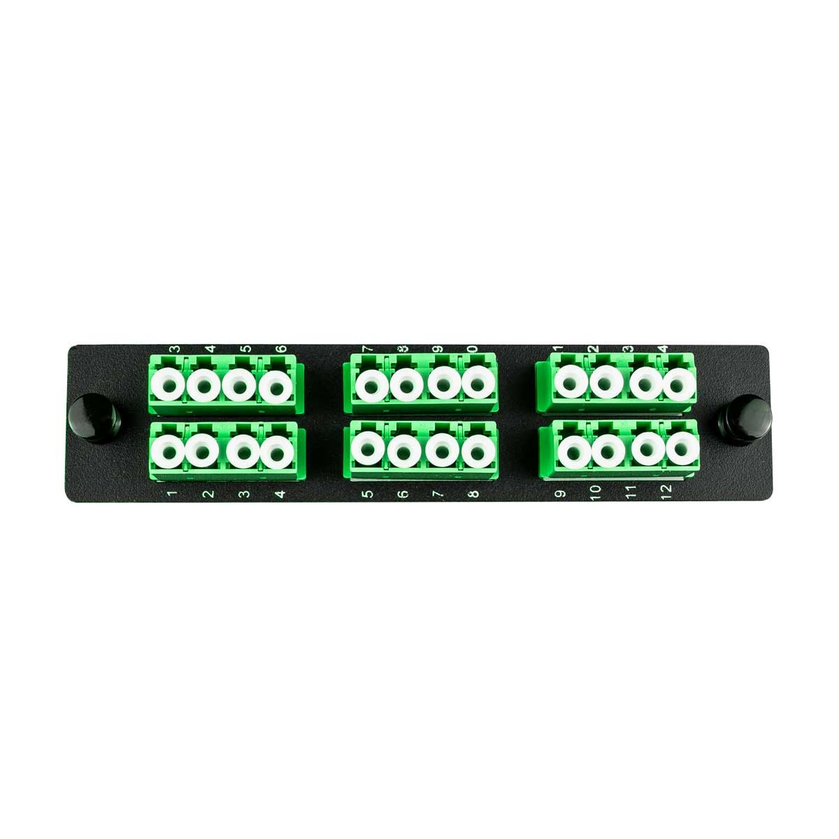 Cleerline SSF-LC24-SM-OS2-APC Adapter Plate, 24 Fiber, Quad, LC/APC, 9 µm OS2, Green Per Each