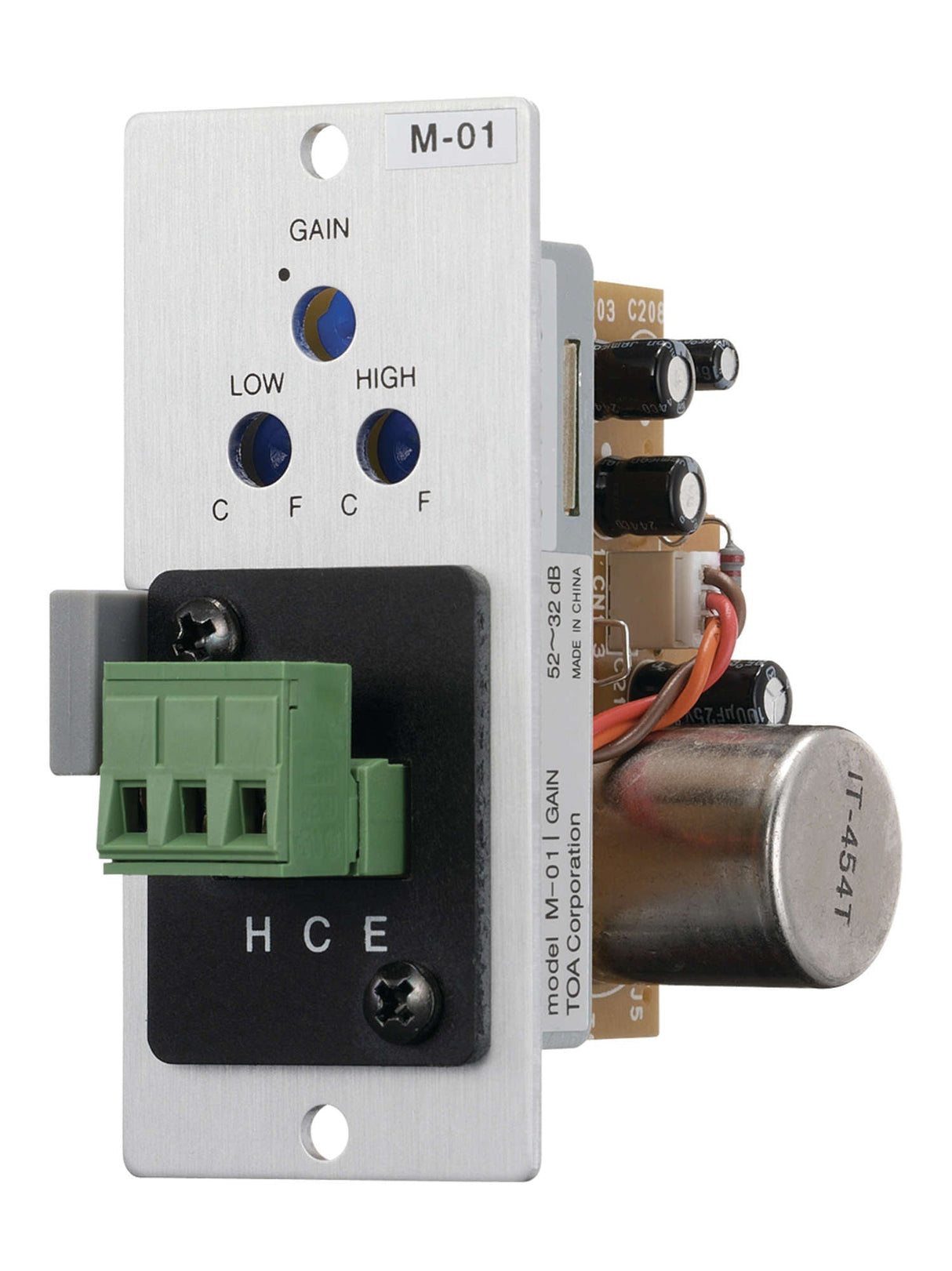 TOA M-01S T Microphone Input Module Balanced 600Ω Lo/Hi-Cut Filters Removable Terminal Block