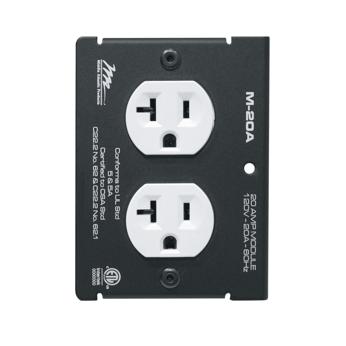 Middle Atlantic M-20A 4"MPR 20A DUPLEX MODULE