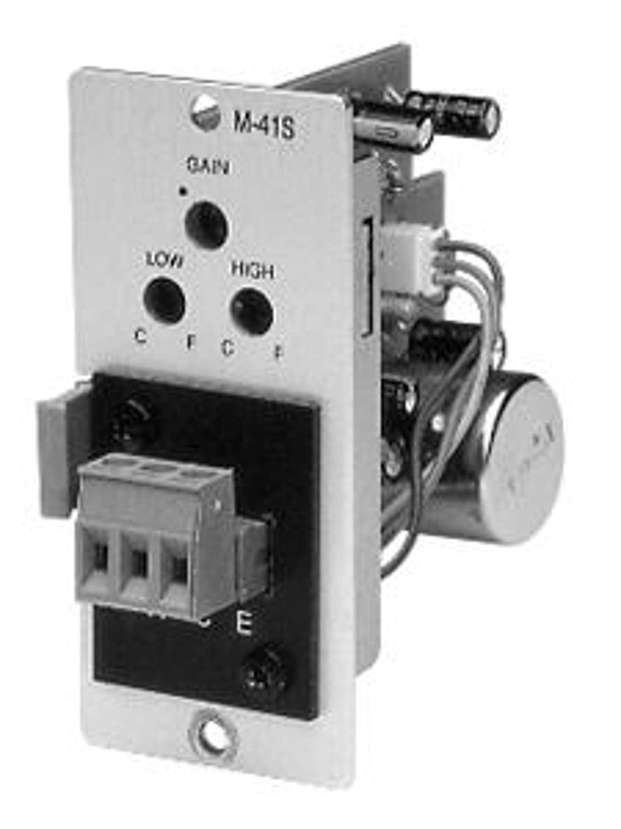 TOA M-41S Microphone Input Module Bal. 600Ω Lo/Hi-Cut Filters Mute-Send Removable Terminal Block