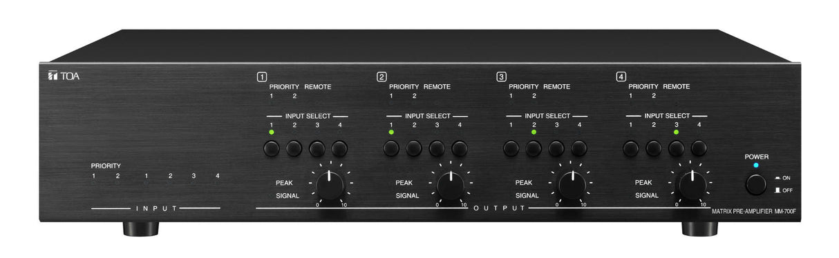 TOA MM-700F-AM 3CU 4-Channel Program Matrix Mixer w/ DSP 2 Priority Microphone Inputs