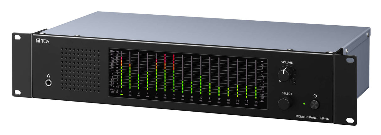TOA MP-16PS Powered Monitor Panel 16-Channel Line/Speaker Level Black (2U) with AD-246 power adapter
